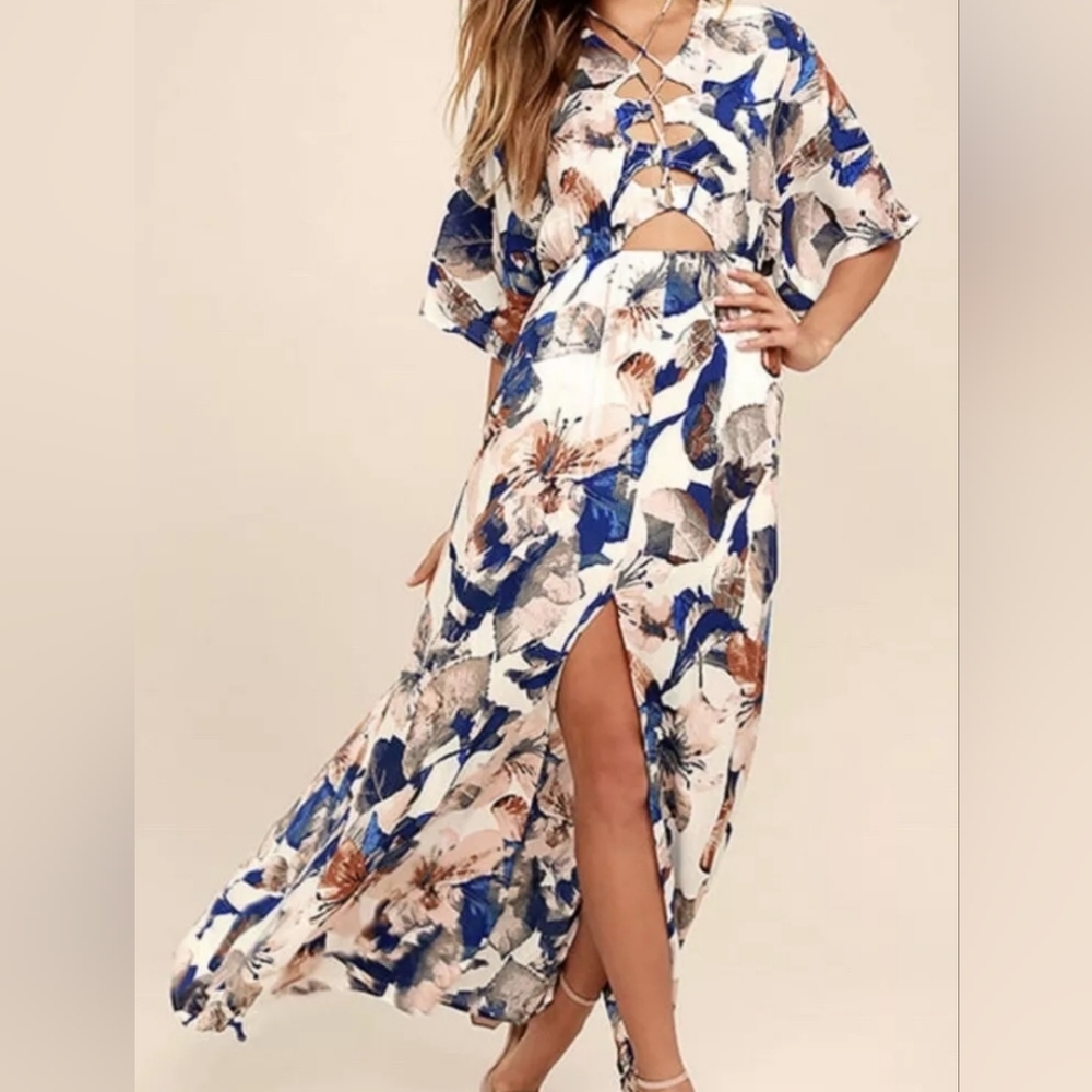Lulus Beach Maxi Dress Festival XS Coastal Cowgirl Romantic Whimsigoth